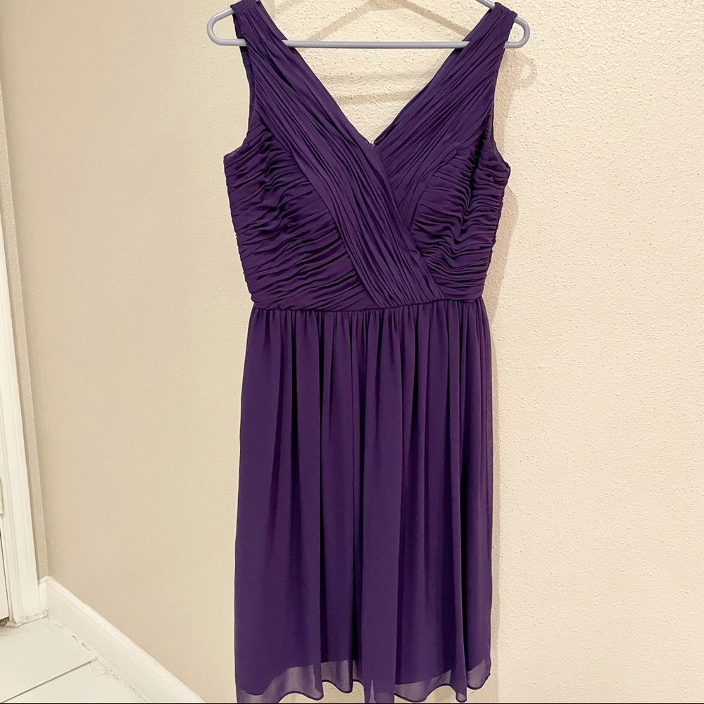 Donna Morgan purple chiffon cocktail dress